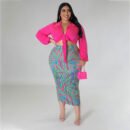 Plus Size Strap Top Hip Skirt Spring Two-Piece Set
