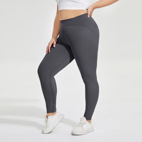 Plus Size High Waist Peach Hip Fitness Pants – Nude Feel Slim Fit