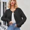 Retro Single-Row Button Loose Cardigan Sweater