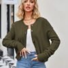 Retro Single-Row Button Loose Cardigan Sweater