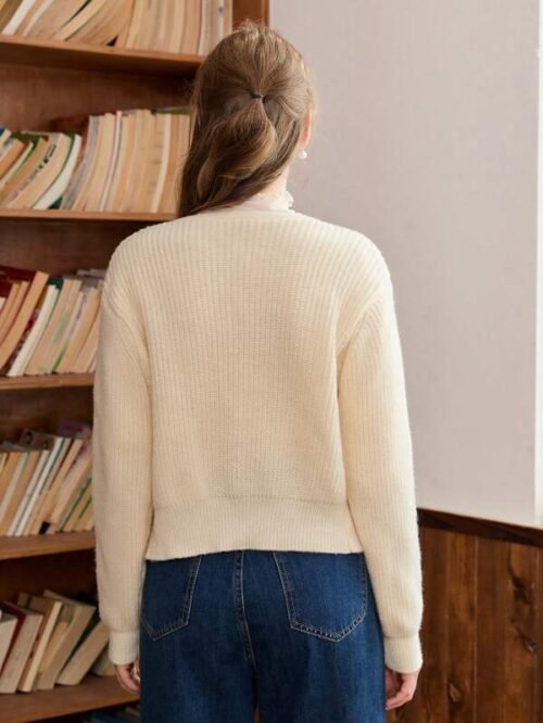 Classic V-Neck Loose Long Sleeve Cardigan Sweater