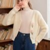 Classic V-Neck Loose Long Sleeve Cardigan Sweater