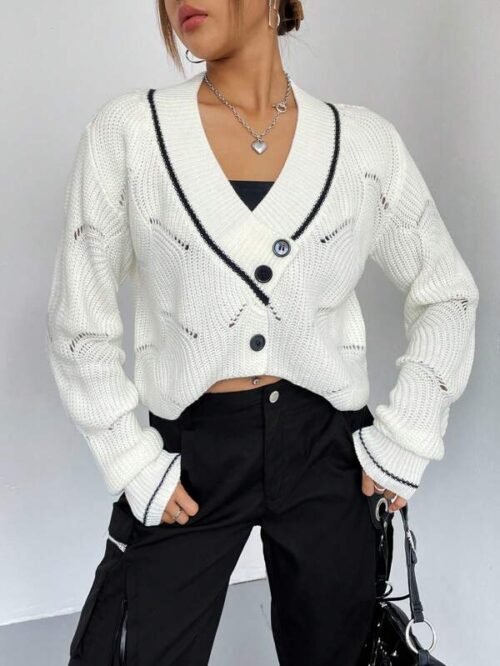 Loose V-Neck Thin Sweater Jacket Cardigan