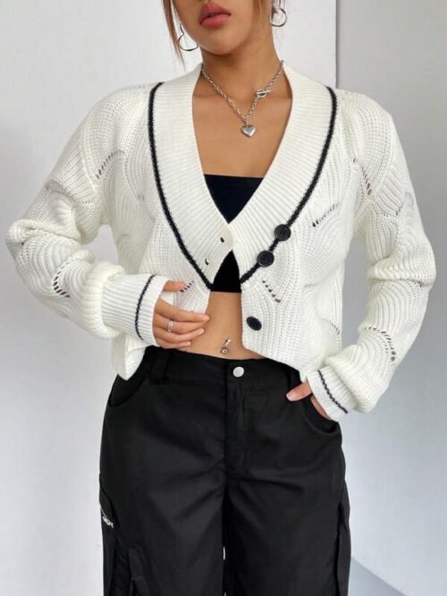 Loose V-Neck Thin Sweater Jacket Cardigan
