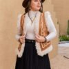 Plus Size Autumn Winter Velvet Jacket with Fur Collar