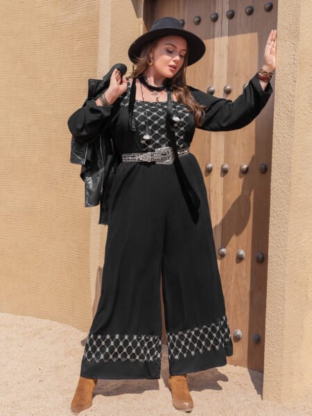 Plus Size Autumn Winter Long Sleeve Casual Jumpsuit