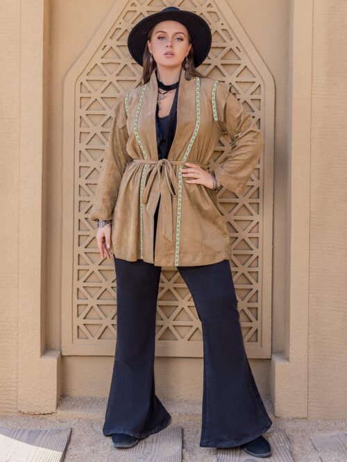 Women’s Belted Solid Color Autumn Winter Coat