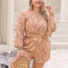 Plus Size Short Sleeve Shirt & Wide-Leg Shorts Summer Set
