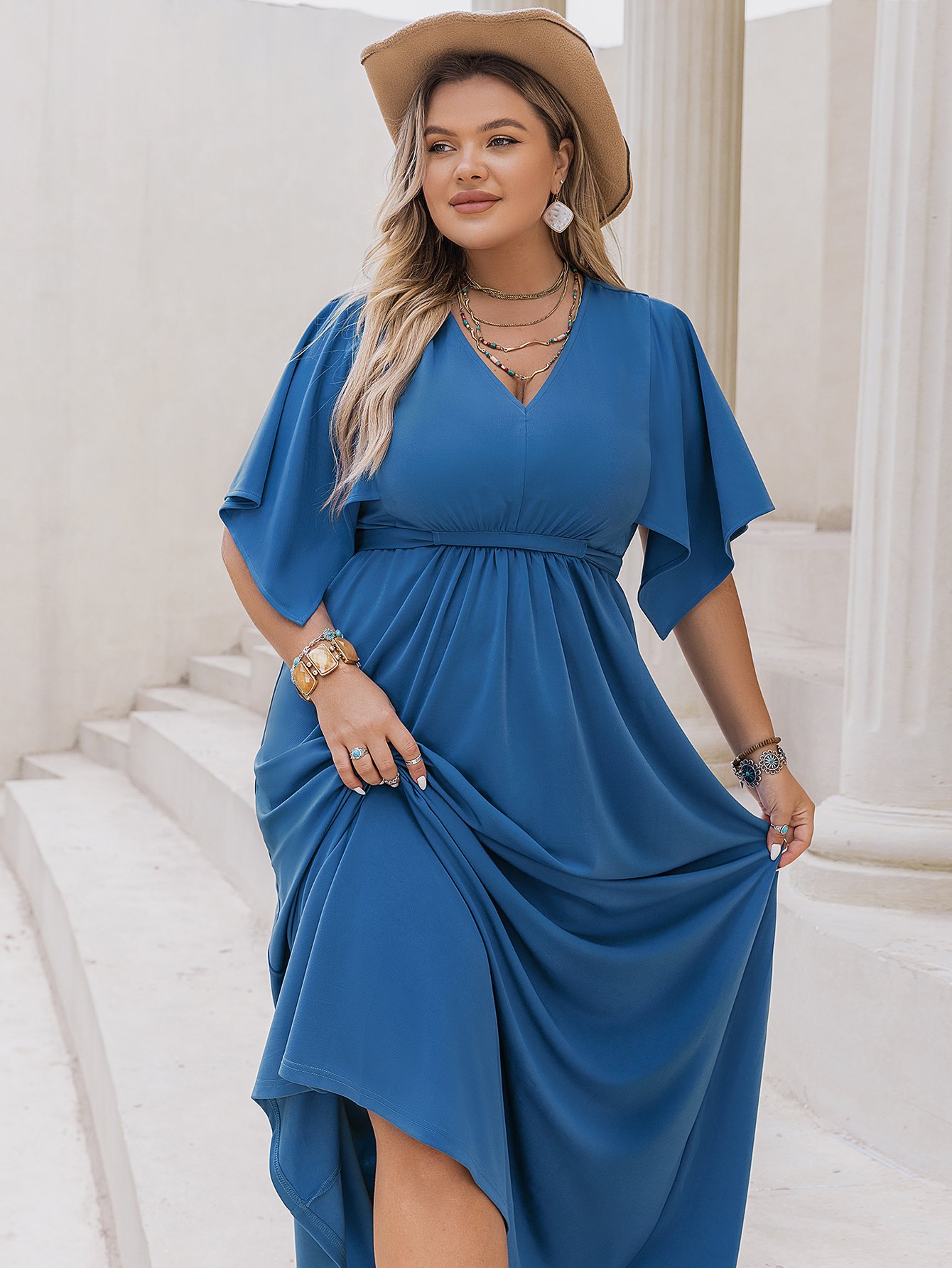 Plus Size Elegant A-Line Office Dress