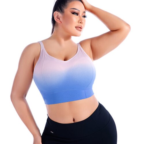 Plus Size Gradient High-Elastic Nude Feel Yoga Bra