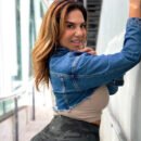 Casual Plus Size Hand-Frayed Washed Denim Jacket