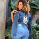 Casual Plus Size Hand-Frayed Washed Denim Jacket