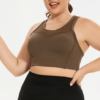 Plus Size Mesh Stitching Shockproof Push-Up Sports Bra