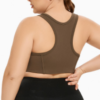 Plus Size Mesh Stitching Shockproof Push-Up Sports Bra