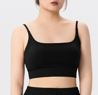 Plus Size Fixed Cup Spaghetti Strap Yoga Bra Vest