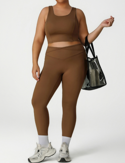 Plus Size Fitness Running Two-Piece Set – Training Outfit for Curves