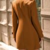 Slim Fit Double Breasted Mid-Length Wool Coat for Women