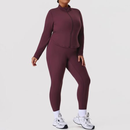 Plus Size Nude Feel Body Shaping Yoga Set – High Elastic Fit