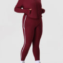 Plus Size Contrast Color Nude Feel Yoga Two-Piece Set