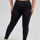 Plus Size High Waist Patchwork Yoga Pants with Pockets