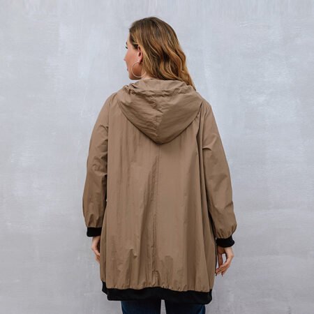 Women’s Mid-Length Hooded Trench Cardigan Coat