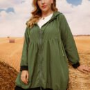 Women’s Mid-Length Hooded Trench Cardigan Coat