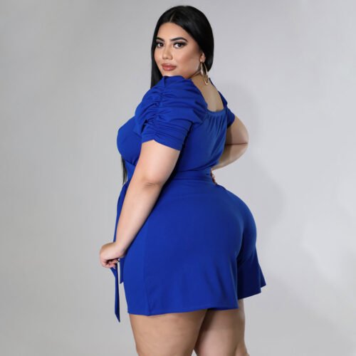 Plus Size Casual Sexy Belted Jumpsuit