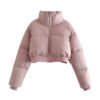 Cotton-Padded Stand Collar Casual Jacket for Women