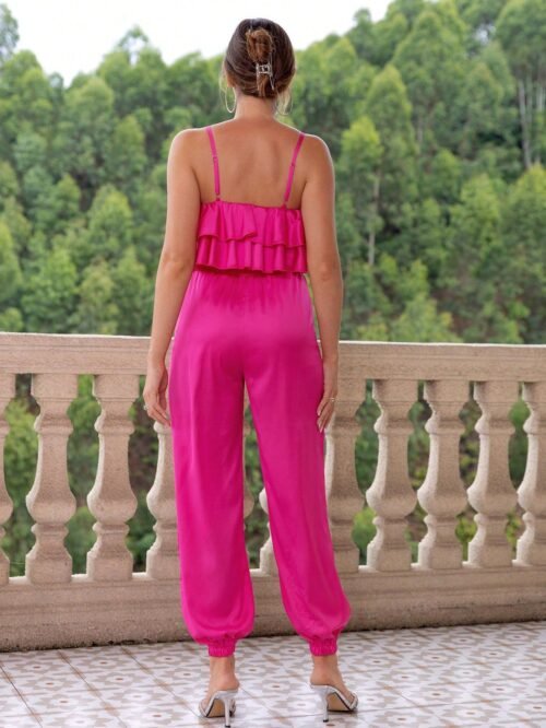 Pleated Trim Camouflage Two-Piece Suit