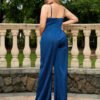 Plus Size Summer Strap V-Neck Slim Fit Jumpsuit for Women