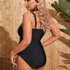 Plus Size Slimming Conservative One-Piece Swimsuit