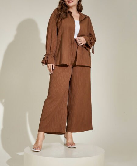 Plus Size Elegant Casual Loose Two-Piece Suit for Spring & Autumn