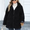 Plus Size Thickened Plush Hooded Winter Jacket