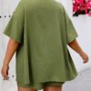 Plus Size Short Sleeve Shirt & Wide-Leg Shorts Summer Set