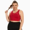 Plus Size Mesh Stitching Shockproof Push-Up Sports Bra