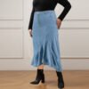Plus Size Everyday Denim Fit Long Skirt