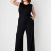 Plus Size Sleeveless Slimming Solid Color Jumpsuit Trousers