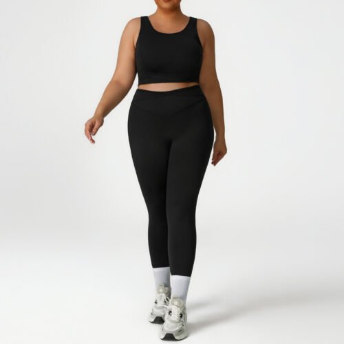 Plus Size Fitness Running Two-Piece Set – Training Outfit for Curves