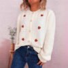 Strawberry Jacquard Knitted Cardigan