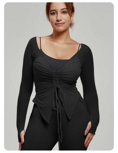 Plus Size Long Sleeve Abdominal Shaping Yoga Blouse