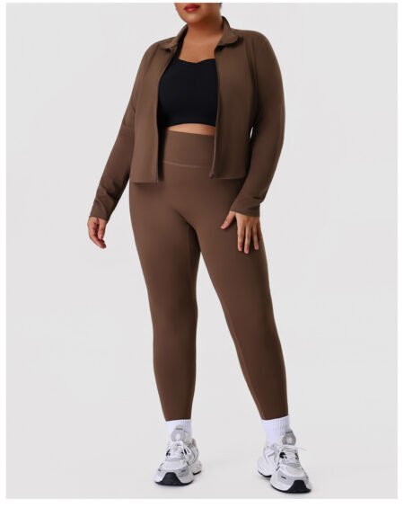 Plus Size Nude Feel Body Shaping Yoga Set – High Elastic Fit