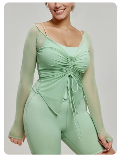 Plus Size Long Sleeve Abdominal Shaping Yoga Blouse