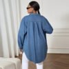 Stylish Plus Size Loose-Fit Denim Shacket