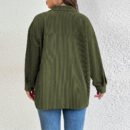 Plus Size Denim Shacket Single Breasted Outerwear