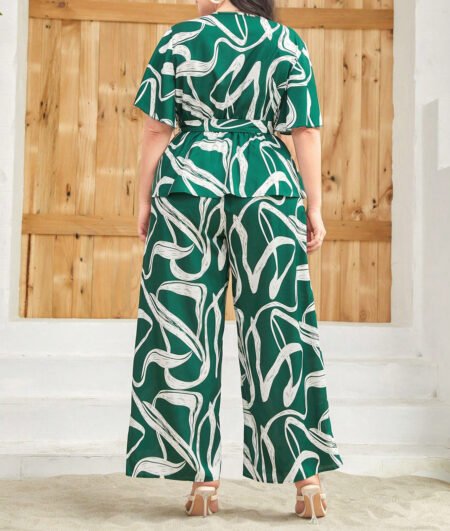 Plus Size Sexy Bow Lace-Up High Waist Jumpsuit – Summer Style