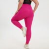 Plus Size High Waist Peach Cropped Yoga Pants – Stretch Nude Feel