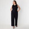 Plus Size Sleeveless Slimming Solid Color Jumpsuit Trousers