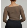 Plus Size Long Sleeve Abdominal Shaping Yoga Blouse