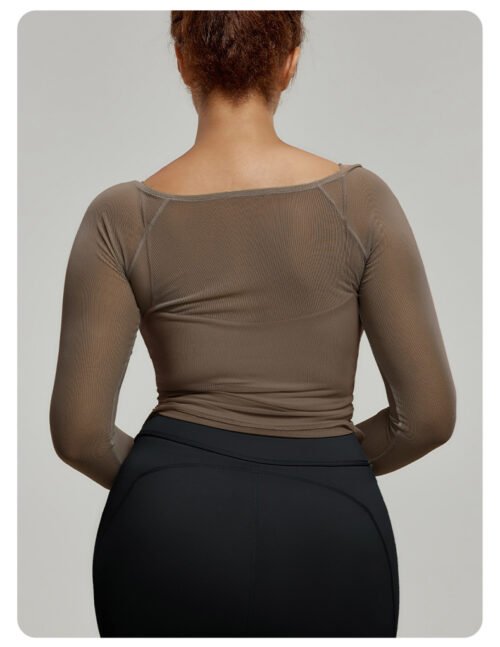 Plus Size Long Sleeve Abdominal Shaping Yoga Blouse