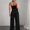 Bow Collar Vest & Trousers Two-Piece Set